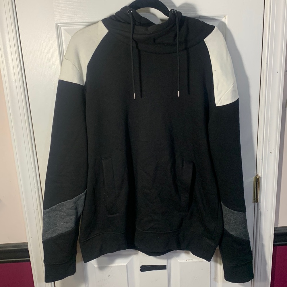 Black, Grey, and White Turtleneck